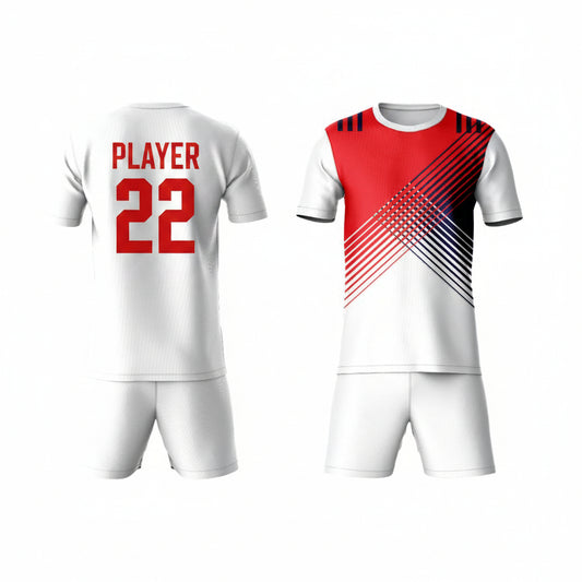 White activewear t-shirt with matching shorts back view