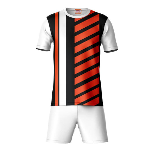 White sports t-shirt with shorts co-ord set for men front view