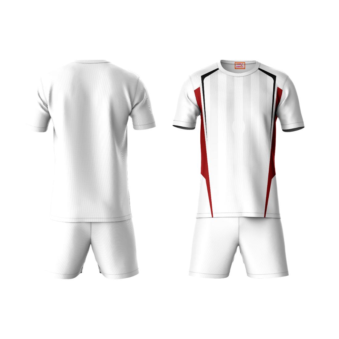 Men white vertical stripe sportswear co-ord set side angle view