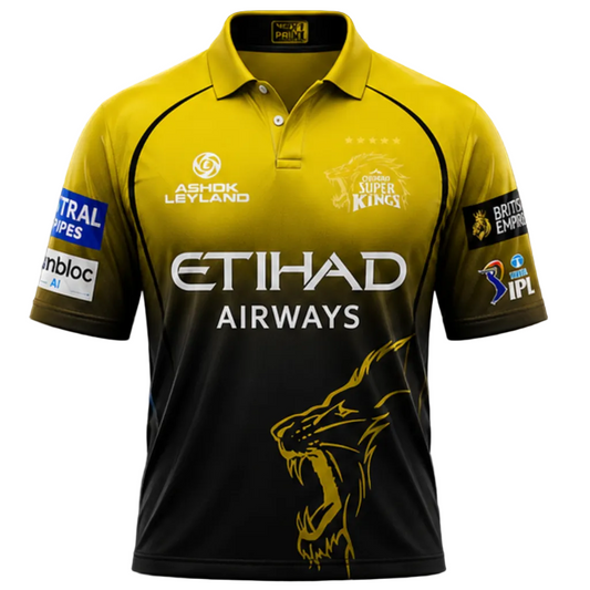 Next print Yellow & Black Cricket Jersey Custom Name & Number – Team Sports Wear India