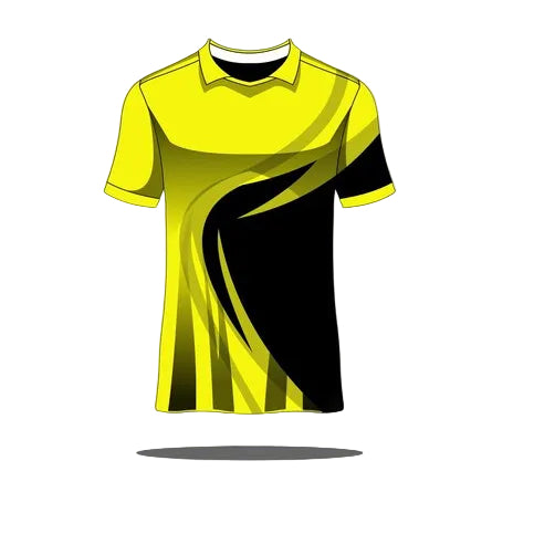 Yellow black custom esports polo jersey front view