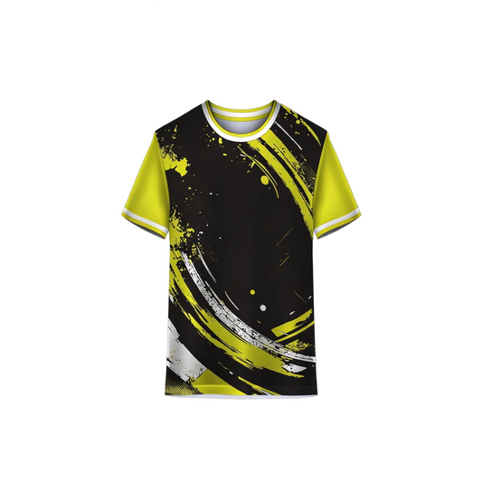 Professional yellow black football team jersey for tournaments and matches