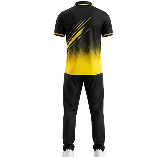 Next print Custom Yellow Black Team Jersey + Track Pant Set | Cricket / Football Kit