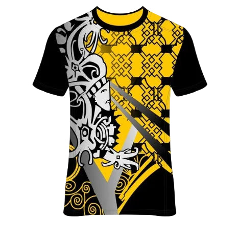 Yellow black tribal strike esports jersey front view