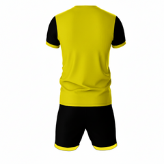 Yellow blaze strike sports jersey set for men back view
