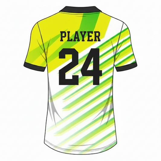 Yellow green gaming jersey back side with custom gamer name