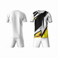 Premium yellow lightning edge sports jersey side angle sportswear view
