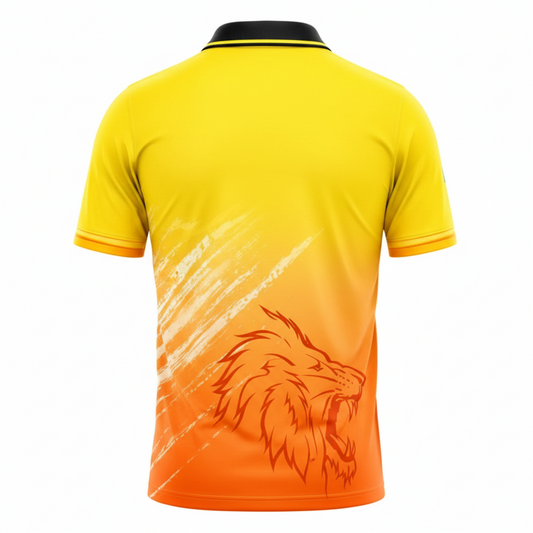 Next print Custom Sports Jersey Yellow Orange Design – Personalized Cricket T-Shirt | India