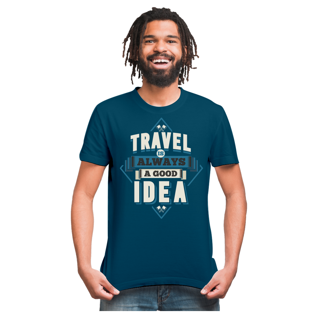 TRAVEL IS ALWAYS A GOOD IDEA TRAVEL PRINTED T-SHIRT