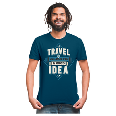 TRAVEL IS ALWAYS A GOOD IDEA TRAVEL PRINTED T-SHIRT