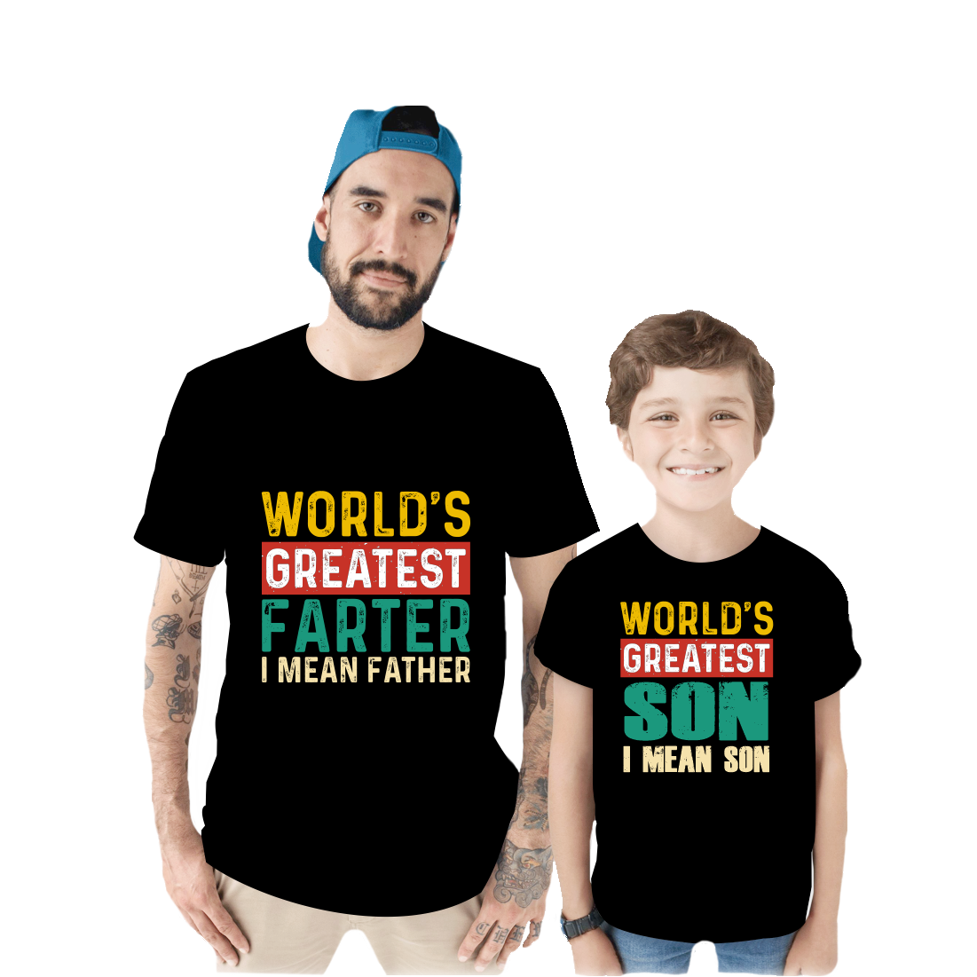 World's Greatest Father Dad and Son Printed T-Shirt.