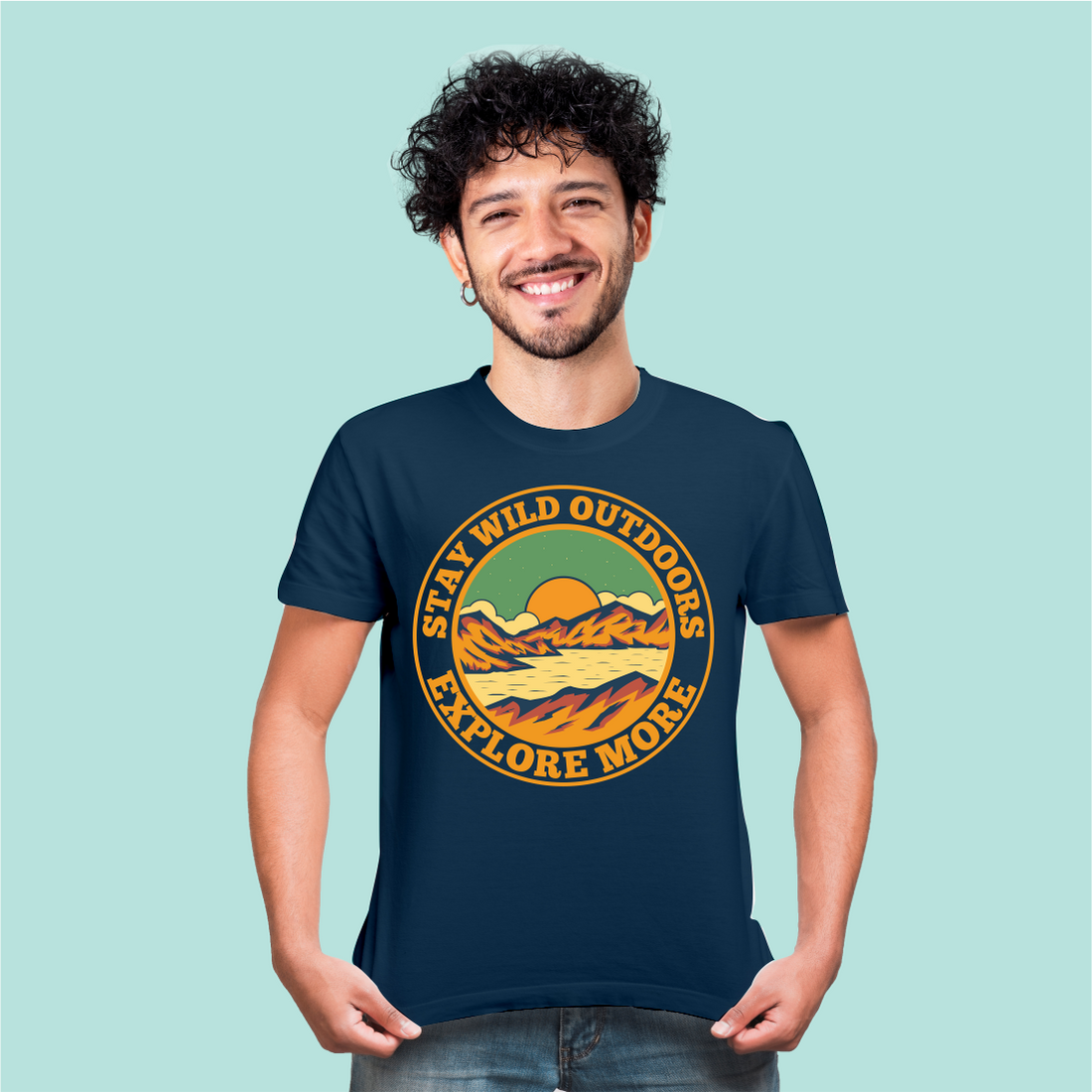 STAY WILD OUTDOORS EXPLORE MORE TRAVEL PRINTED T-SHIRTS