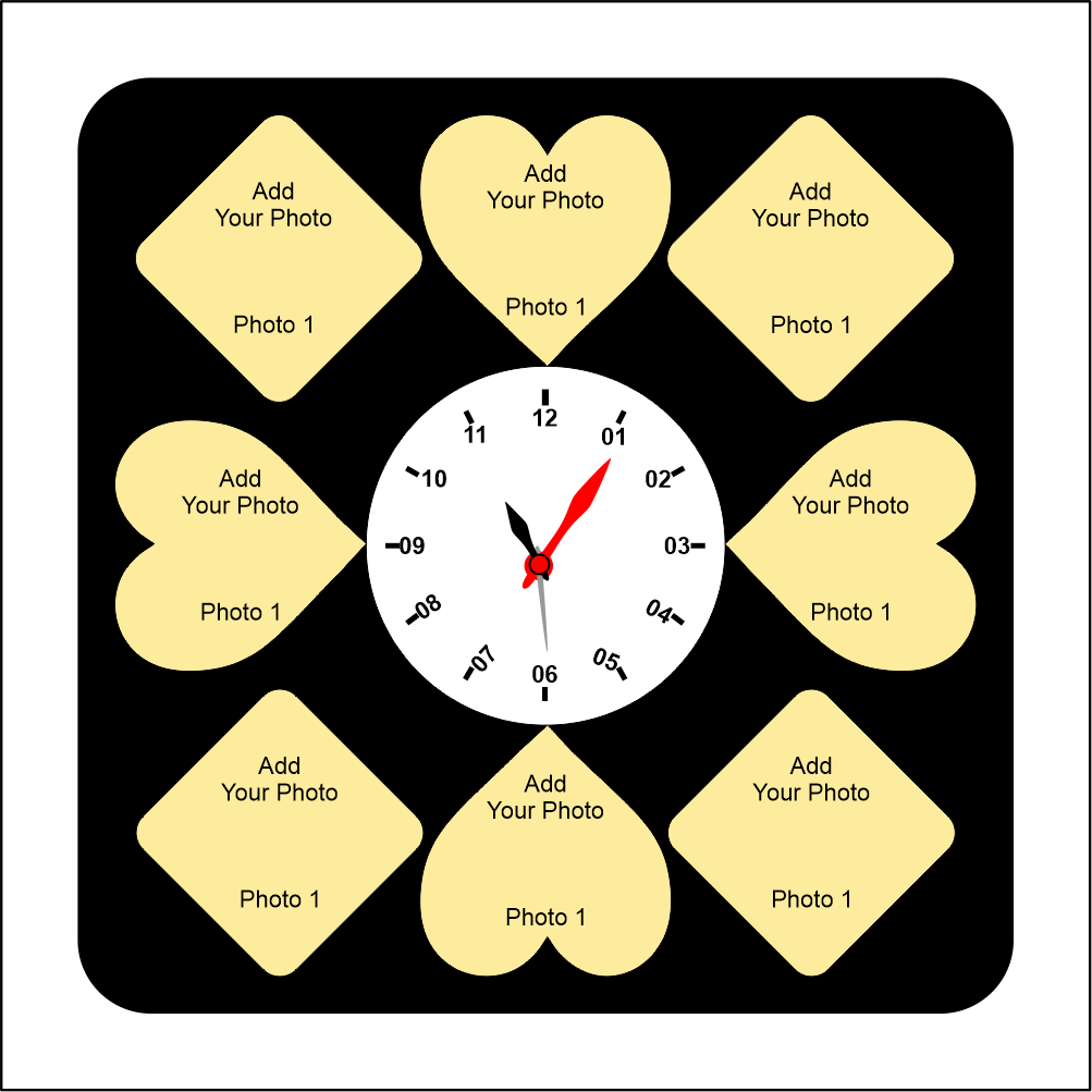 THE COMBINATION OF DAIMOD AND HEART SHAPED WALLCLOCK