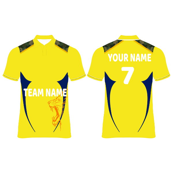 Chennai Super Kings Cricket Jersey Player Name & Number, Team Name And Logo.NP030000