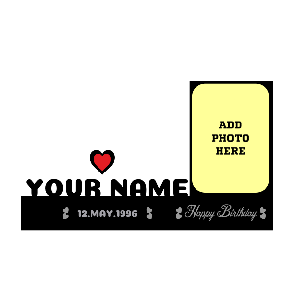 PHOTO WITH NAME AND BIRTHDAY DATE PRINTED GIFT