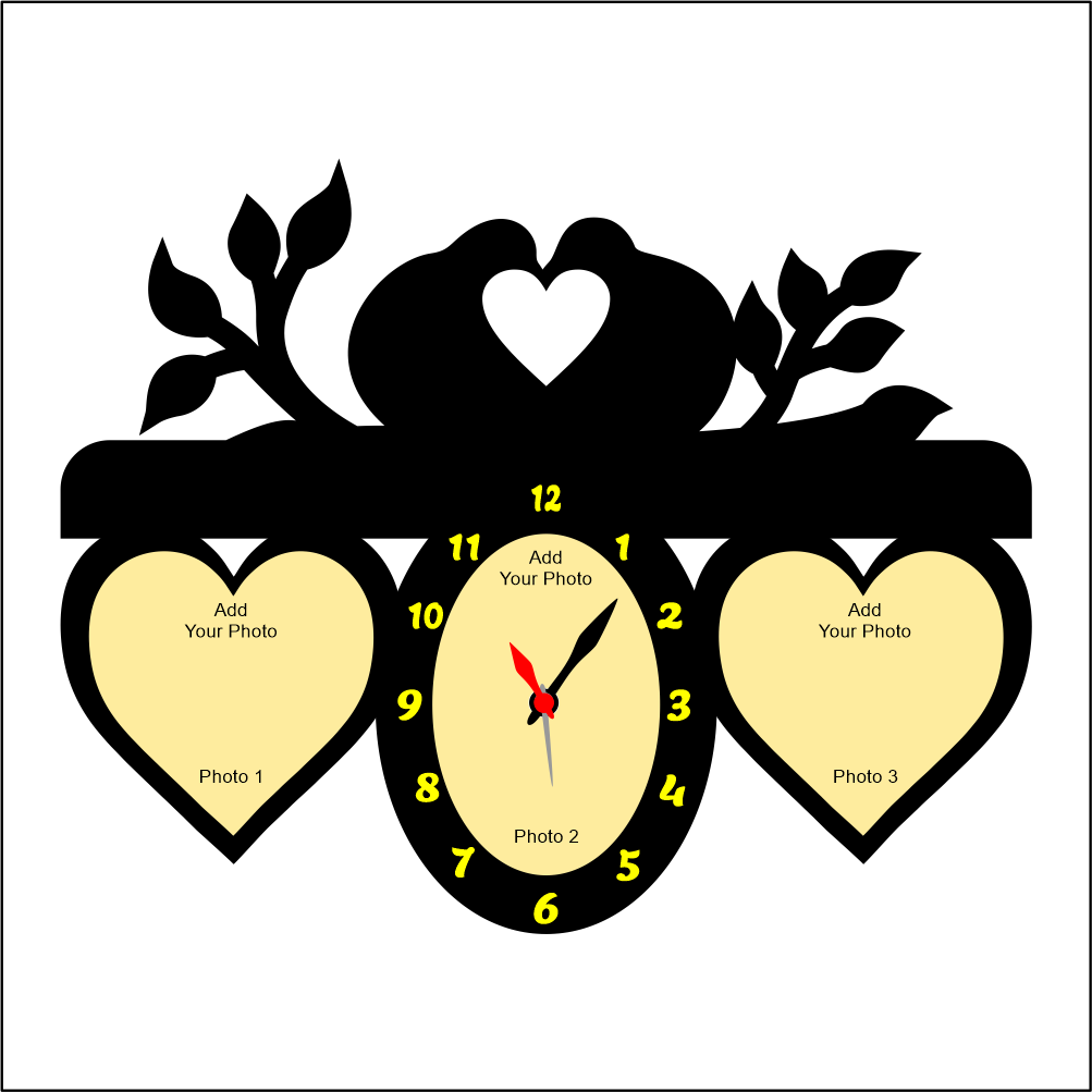 Twin Bird Love  Wall Clock