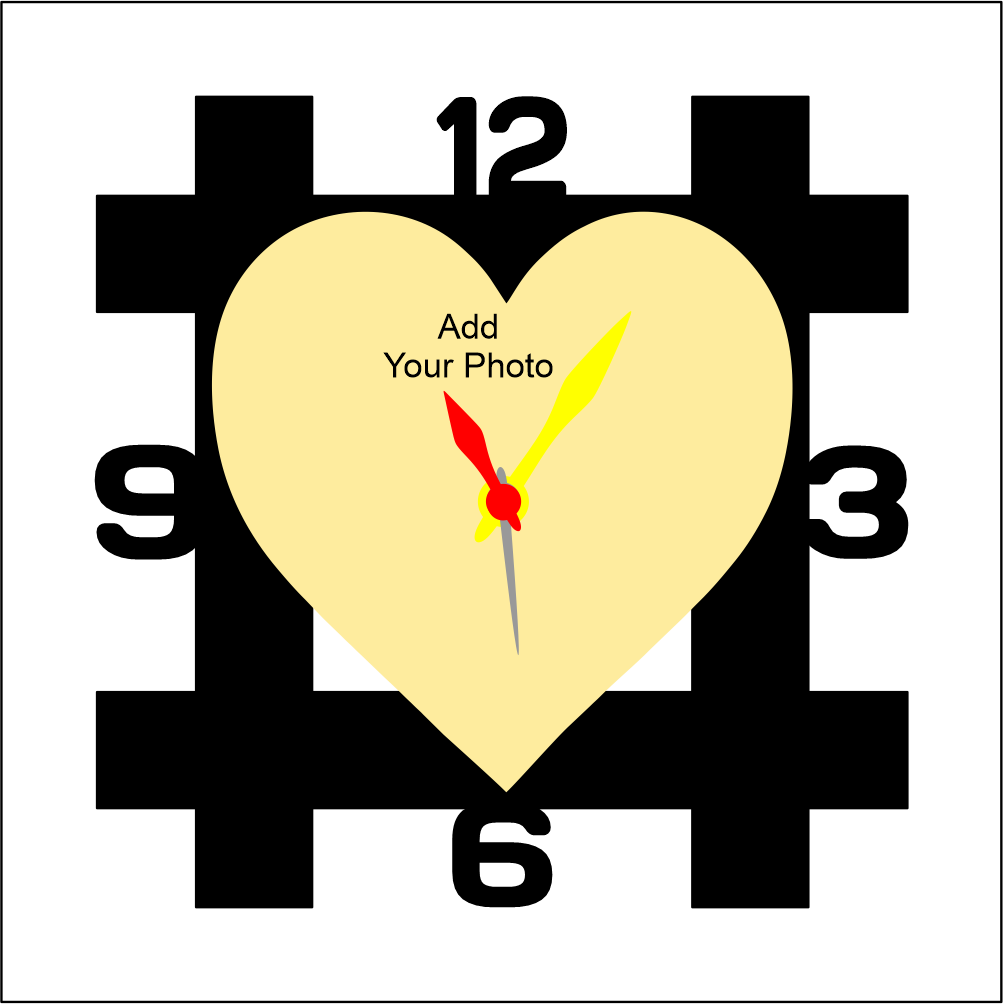Tag Heart Shape Wall Clock