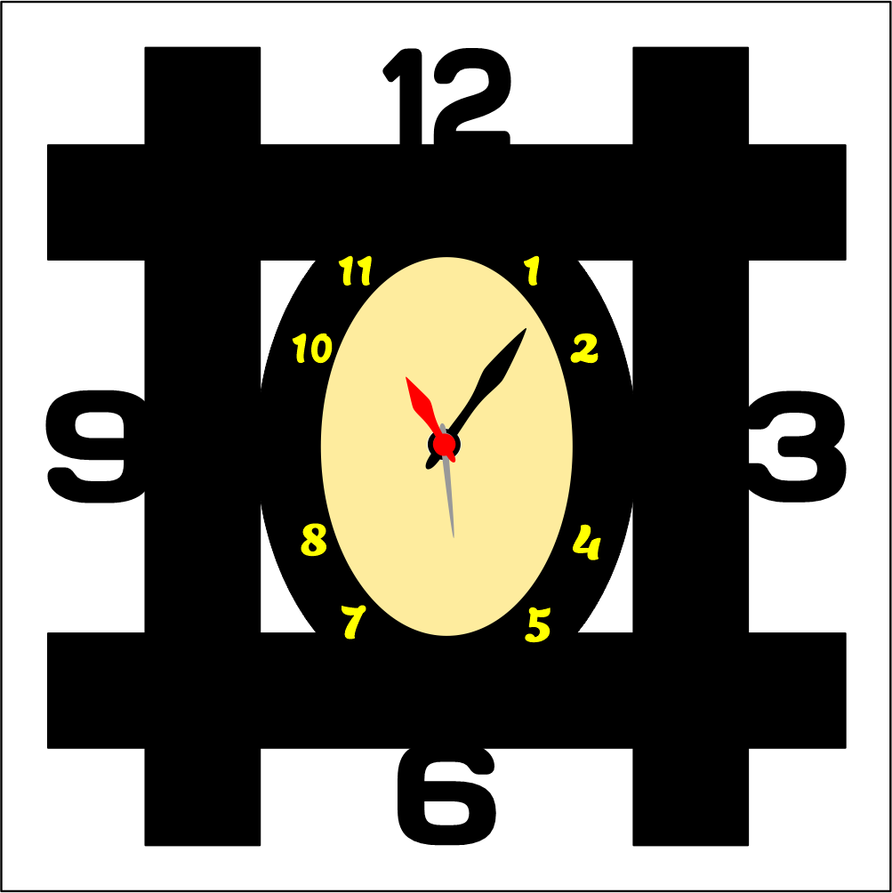 Tag Oval Shape Wall Clock