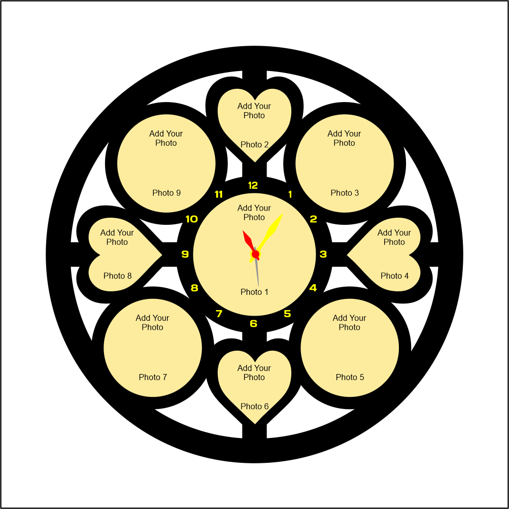 Round Shape With Your 9 Beautiful images Wall Clock