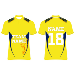 Chennai Super Kings Cricket Jersey Player Name & Number, Team Name And Logo.NP030000