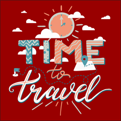 TIME TO TRAVEL PRINTED T-SHIRT