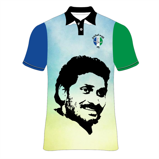 YSRCP ALL OVER PRINTED T-SHIRT.