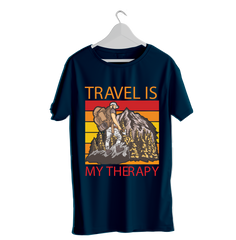 TRAVEL IS MY THERAFY PRINTED T-SHIRTS