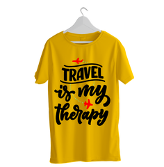 TRAVEL IS MY THERAPY TRAVEL PRINTED T-SHIRTS