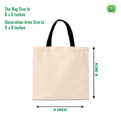Customised Printed Tote Bag Size 8 X 8 Inches.