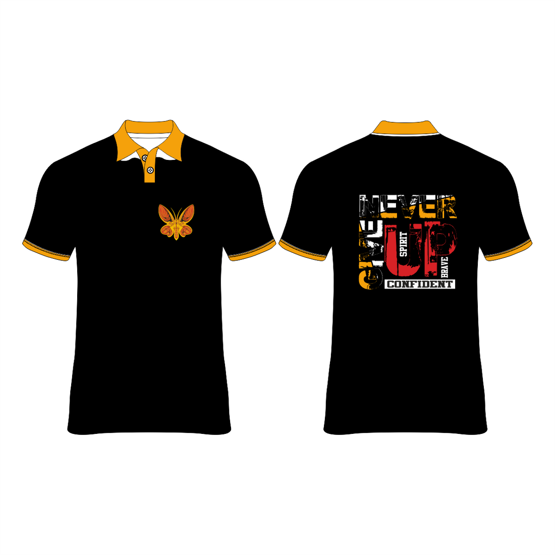 NEVER GIVE UP CONFIDENT  PRINTED T-SHIRT