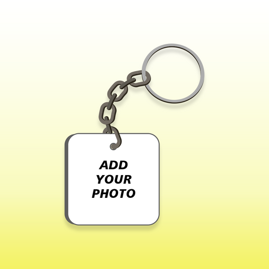 Next Print Custom Photo Printed Square Shape Key Chain.