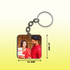 Next Print Custom Photo Printed Square Shape Key Chain.
