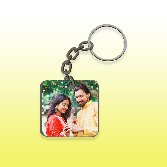 Next Print Custom Photo Printed Square Shape Key Chain.
