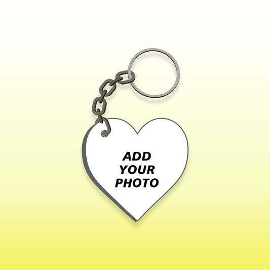 Next Print Custom Photo Printed Heart Shape Key Chain.