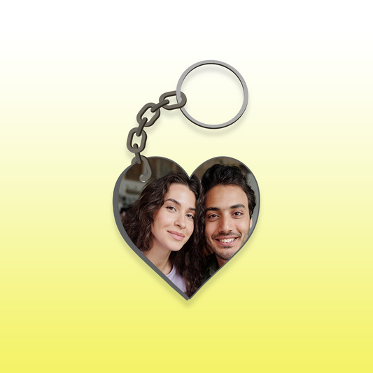 Next Print Custom Photo Printed Heart Shape Key Chain.