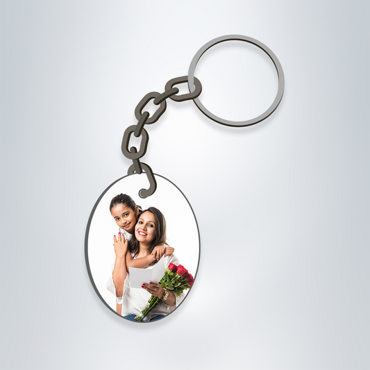 Next Print Custom Photo Printed Oval Shape Key Chain.