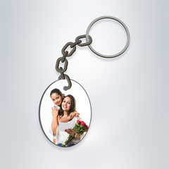 Next Print Custom Photo Printed Oval Shape Key Chain.
