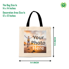 Customised Printed Tote Bag Size 14 X 14 Inches.