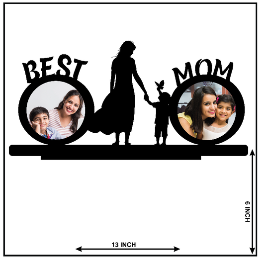 Best Mom Double Image Stand Frame