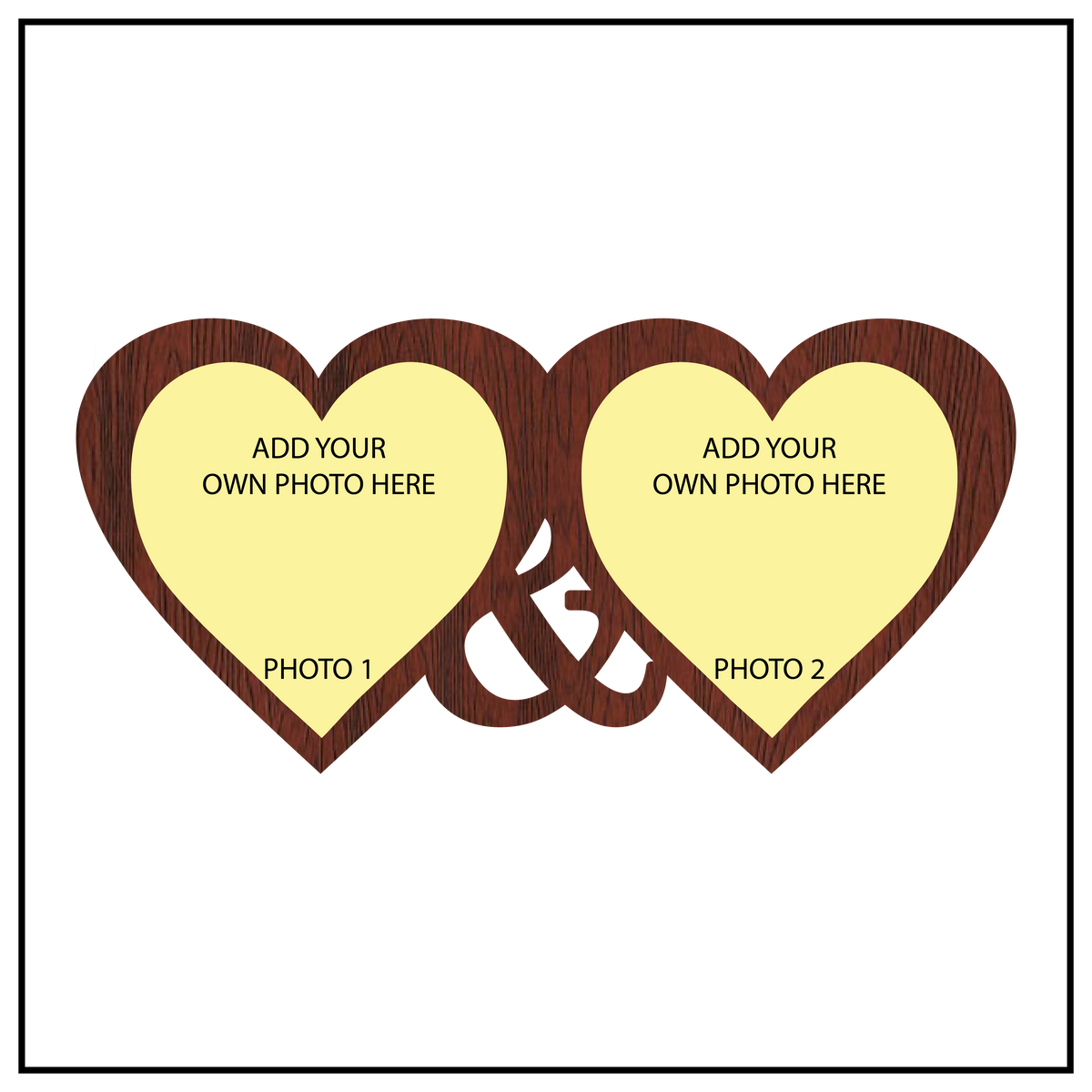 DOUBLE IMAGE HEART SHAPE WALL FRAME