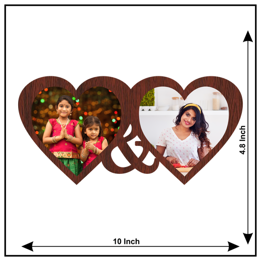 DOUBLE IMAGE HEART SHAPE WALL FRAME