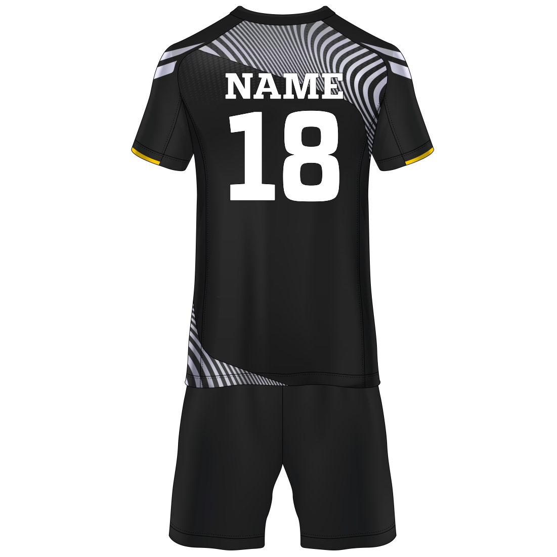 Premium black optical wave sports jersey side angle sportswear view