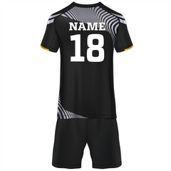 Premium black optical wave sports jersey side angle sportswear view