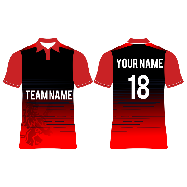 RCB 2026 custom cricket jersey in black and red with personalized name and number