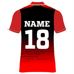Custom black red cricket jersey for IPL fans and sports teams in India