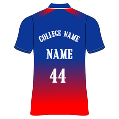 RCB 2026 blue and red half sleeve V neck printed cricket jersey