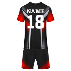 Custom red blaze sports jersey with personalized player name and number