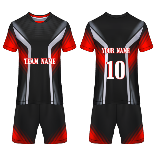 Premium red blaze sports jersey side angle athletic wear view