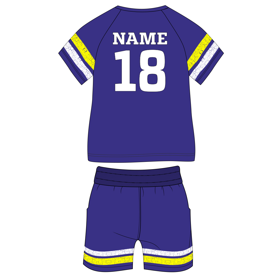 Custom royal purple sports jersey with personalized player name and number